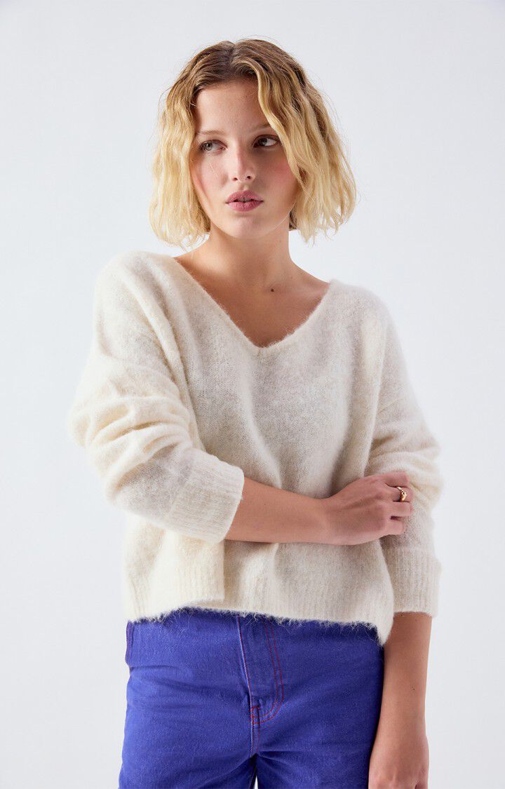 EAST V NECK JUMPER EAST18H in Mother of Pearl by American Vintage