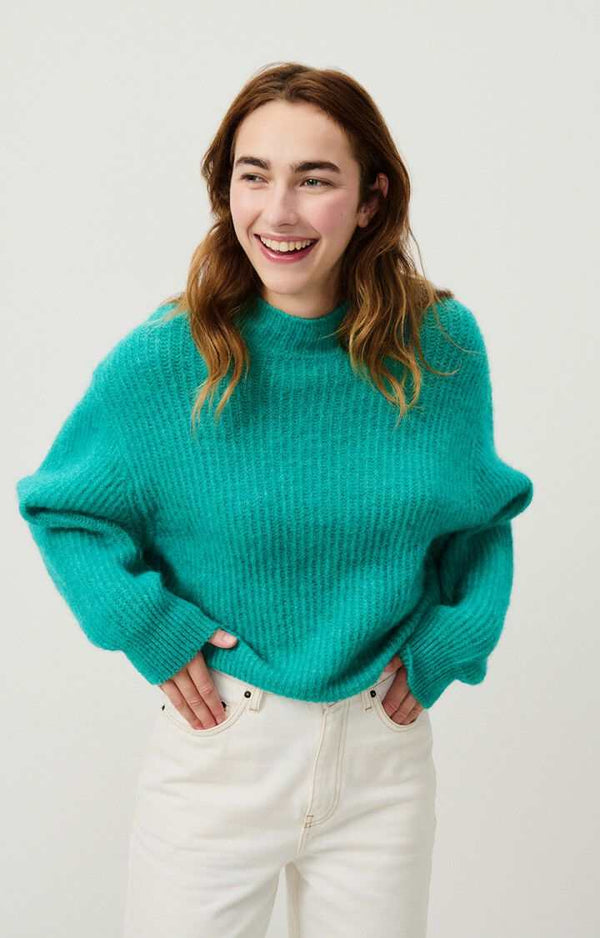 PULLOVER EAST in Duck Blue Melange by American Vintage