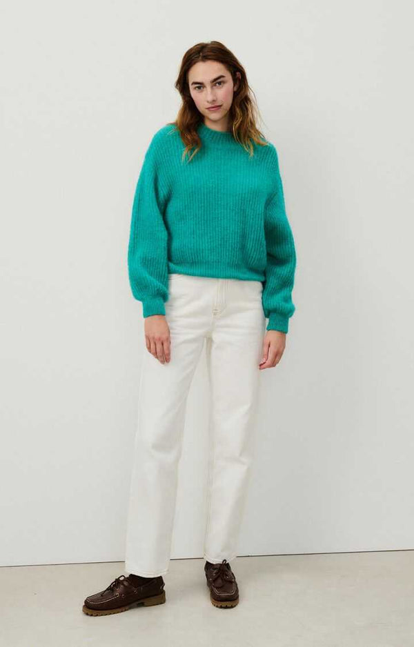 PULLOVER EAST in Duck Blue Melange by American Vintage