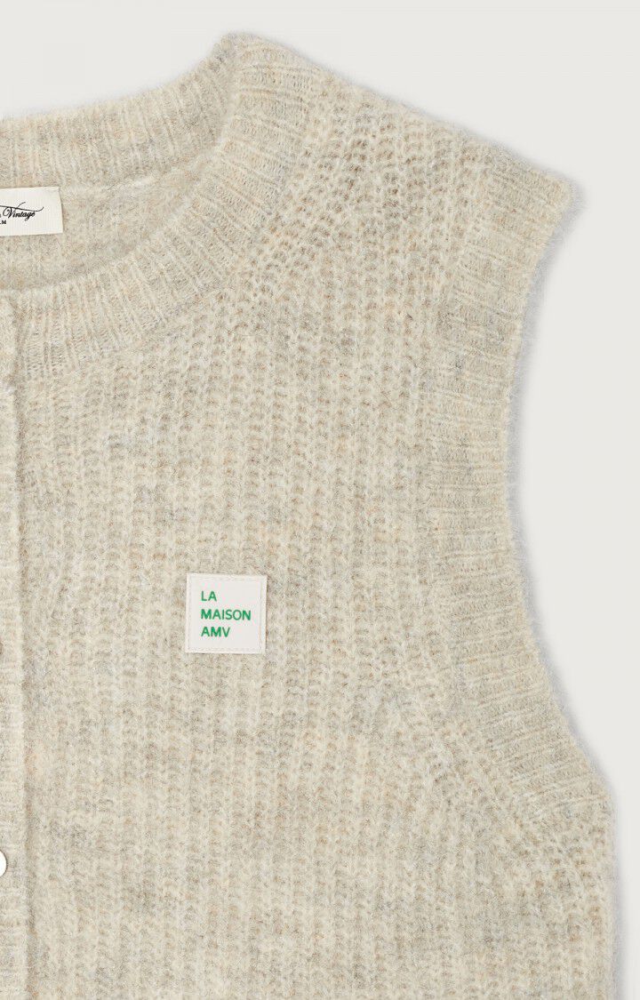 EAST19 SLEEVELESS CARDIGAN  in Powder Snow Melange by American Vintage