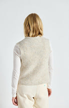EAST19 SLEEVELESS CARDIGAN  in Powder Snow Melange by American Vintage