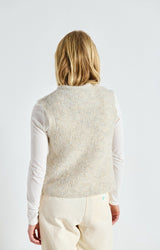 EAST19 SLEEVELESS CARDIGAN  in Powder Snow Melange by American Vintage