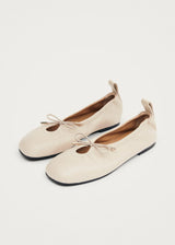 ROSALIND CREAM LEATHER BALLET FLAT by Alohas