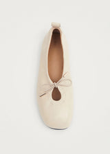 ROSALIND CREAM LEATHER BALLET FLAT by Alohas