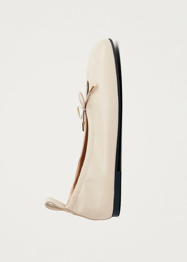 ROSALIND CREAM LEATHER BALLET FLAT by Alohas