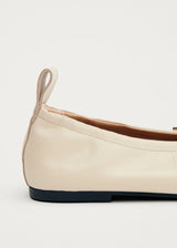 ROSALIND CREAM LEATHER BALLET FLAT by Alohas