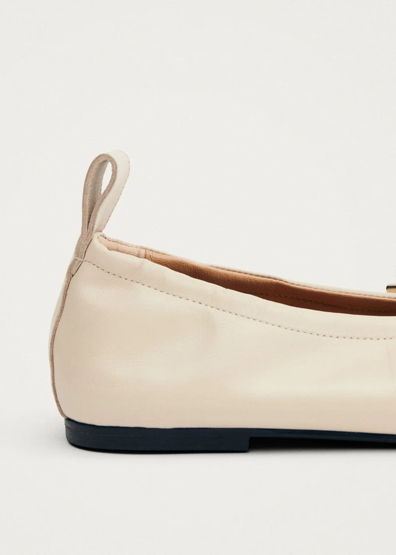 ROSALIND CREAM LEATHER BALLET FLAT by Alohas