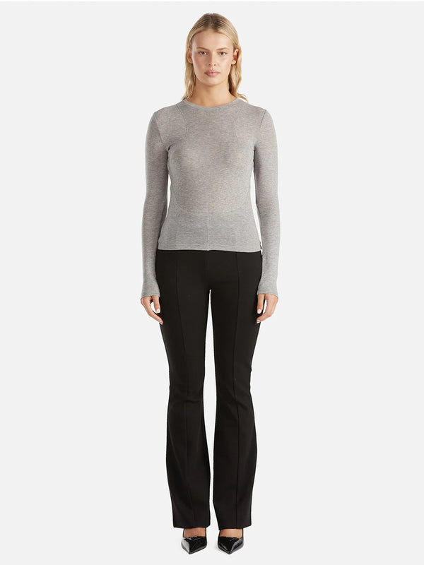 WILLOW LONG SLEEVE TOP in Charcoal Marle by Ena Pelly