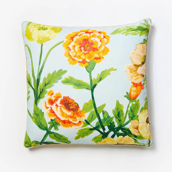 LANI FLORAL CUSHION 60cm in Powder Blue from Bonnie and Neil