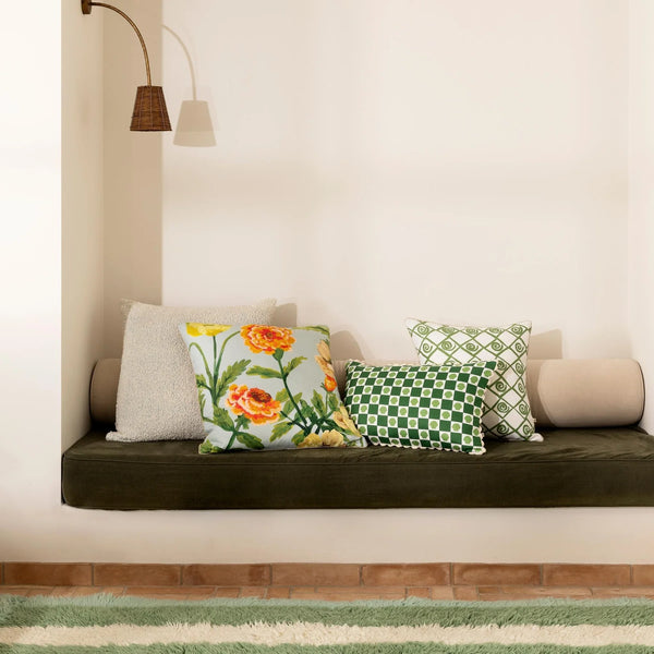 LANI FLORAL CUSHION 60cm in Powder Blue from Bonnie and Neil