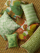 WILD PANSY VERDE LINEN CUSHION - 60cm from Bonnie and Neil
