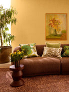 WILD PANSY VERDE LINEN CUSHION - 60cm from Bonnie and Neil