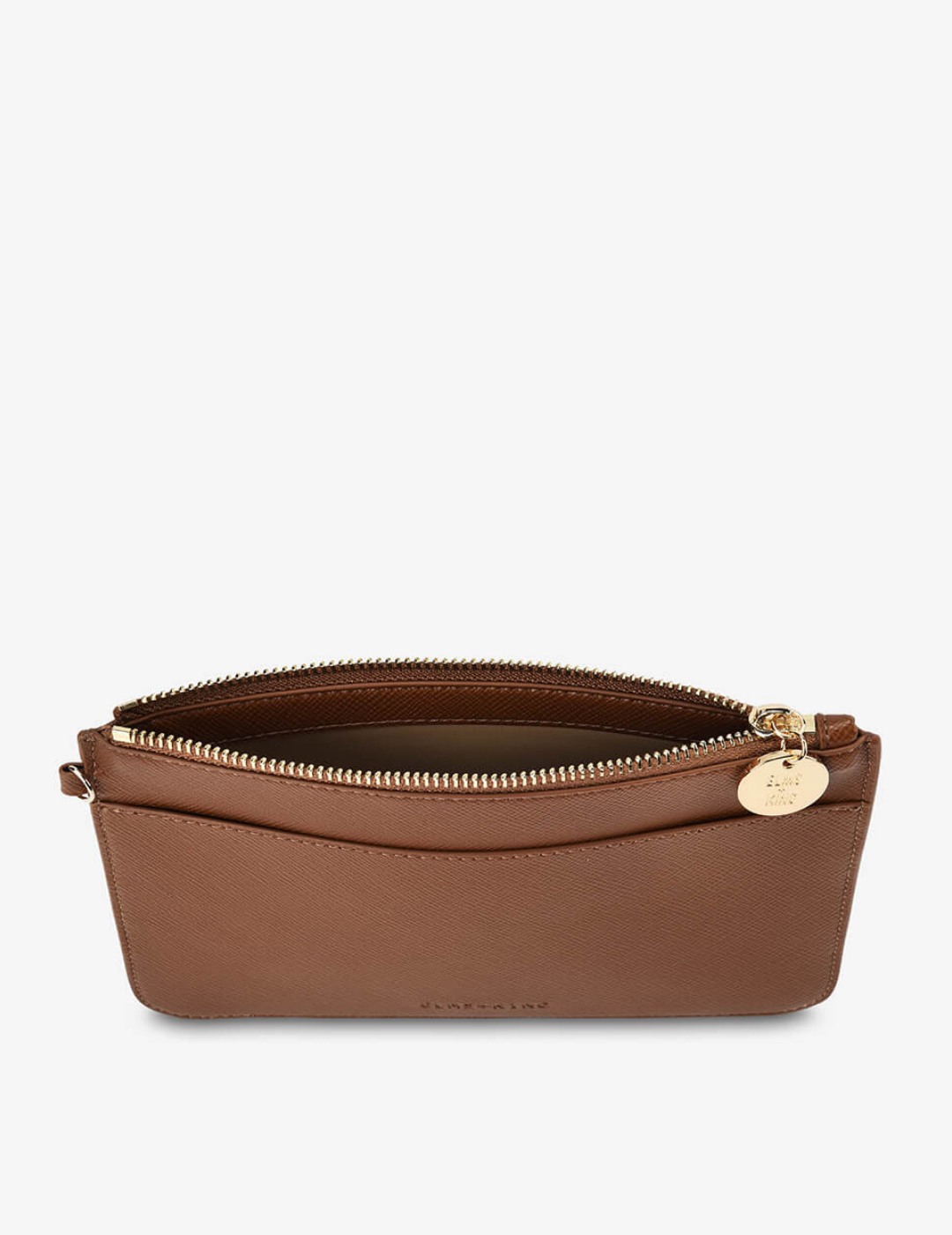FLAT POUCH in Tan Saffiano by Elms + King