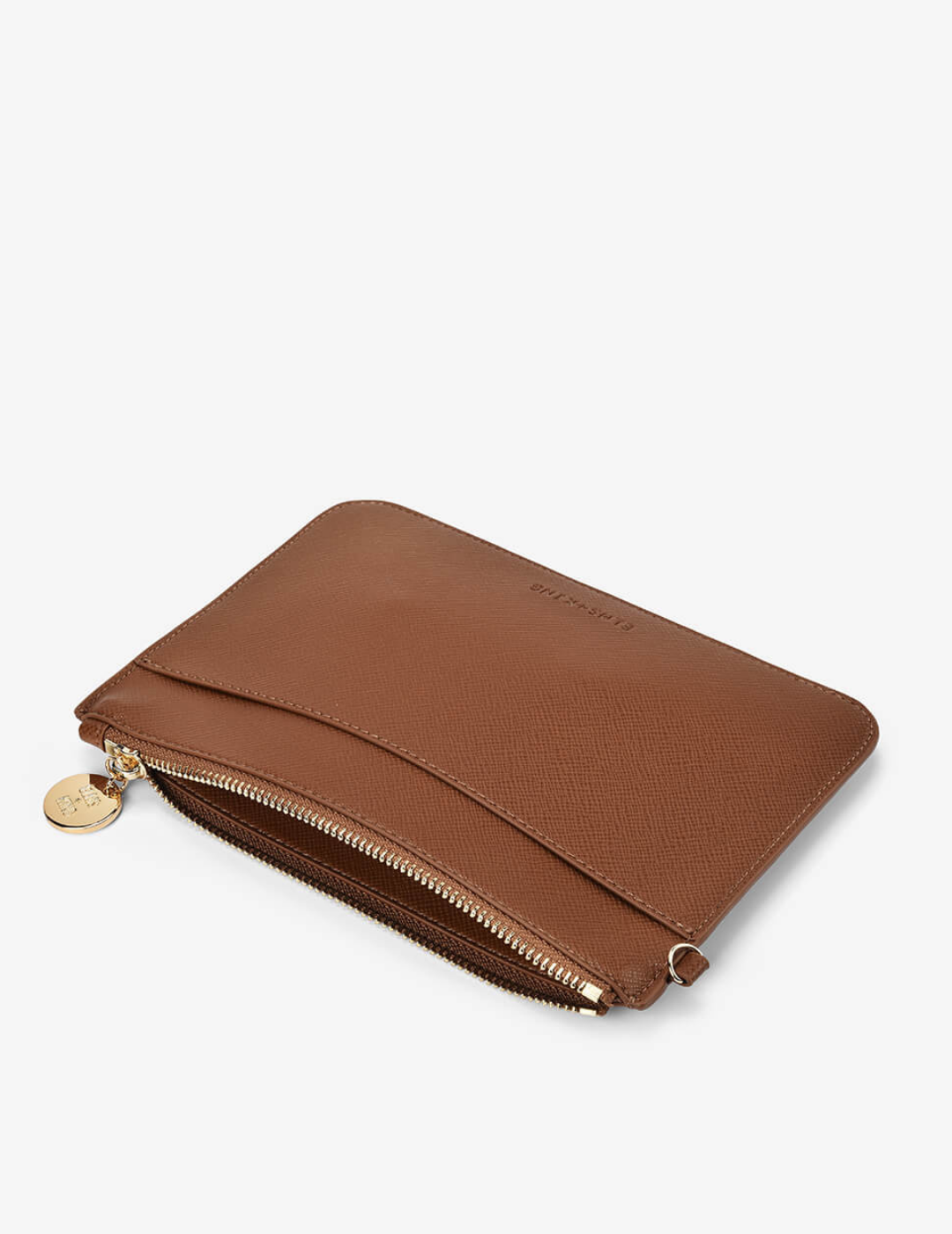 FLAT POUCH in Tan Saffiano by Elms + King