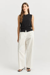 FINE BUTTON TANK | Black