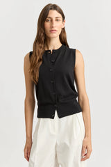 FINE BUTTON TANK | Black