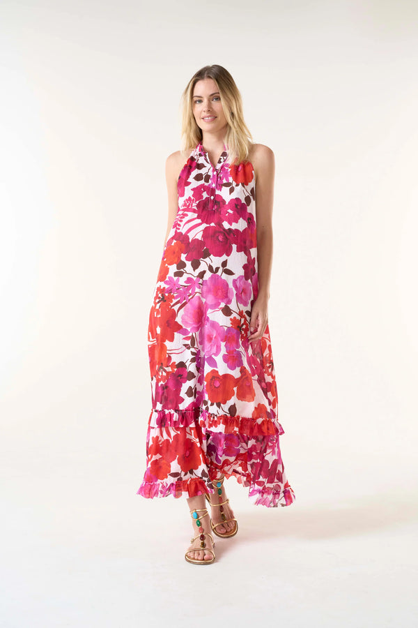 MOLLY COTTON DRESS in Flamenco Pink from Oneseason