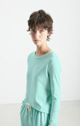 GAMIPY LONG SLEEVE TEE Gami28 in Jade in White by American Vintage