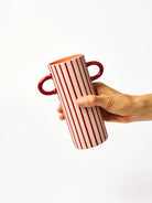 GRIFFE BUD VASE in Pink Pinstripe by Jones & Co