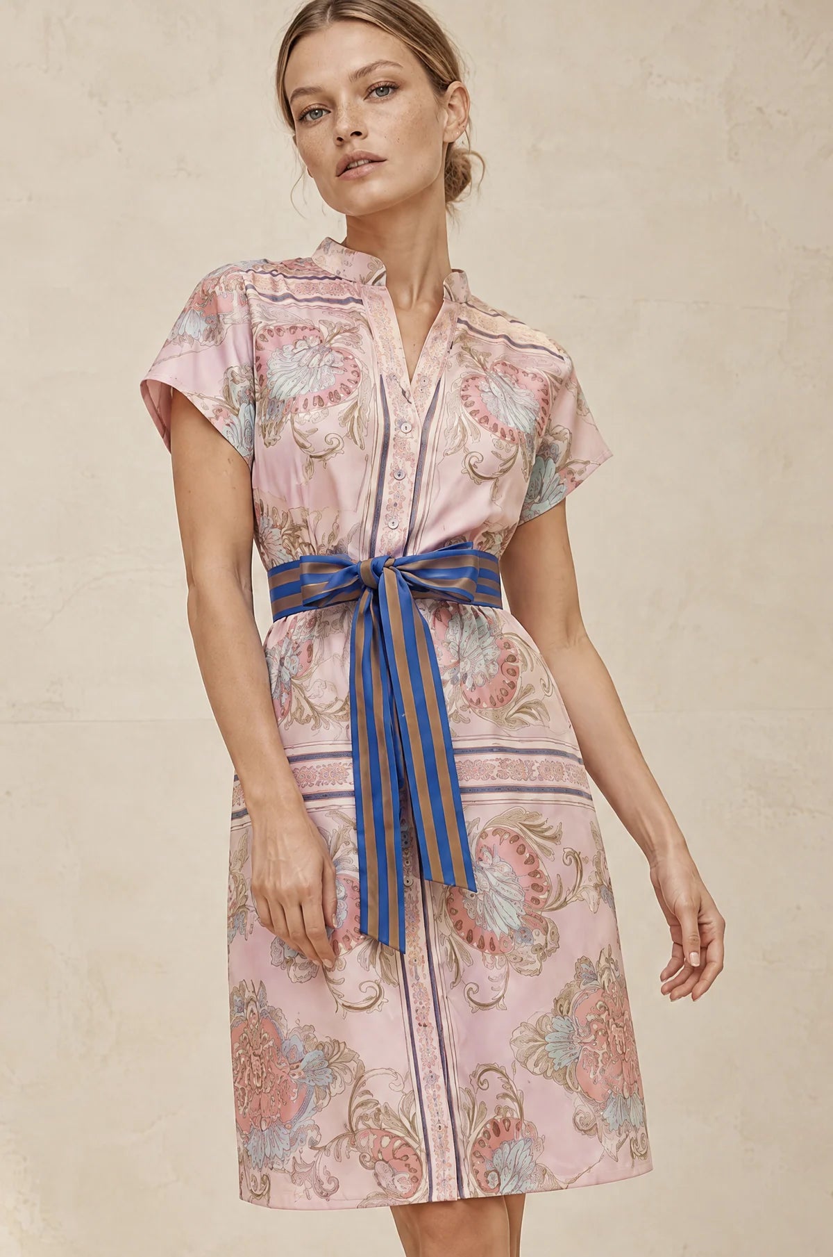 KATE CAP SLEEVE MIDI in Neptune Pink from Lola Australia