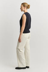 Grid Knit Vest in French Navy by Toorallie