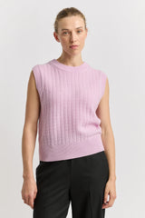 Grid Knit Vest in Powder Pink by Toorallie