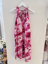 Lola Sapphire Silk Midi Dress in Lola Luxe Pink