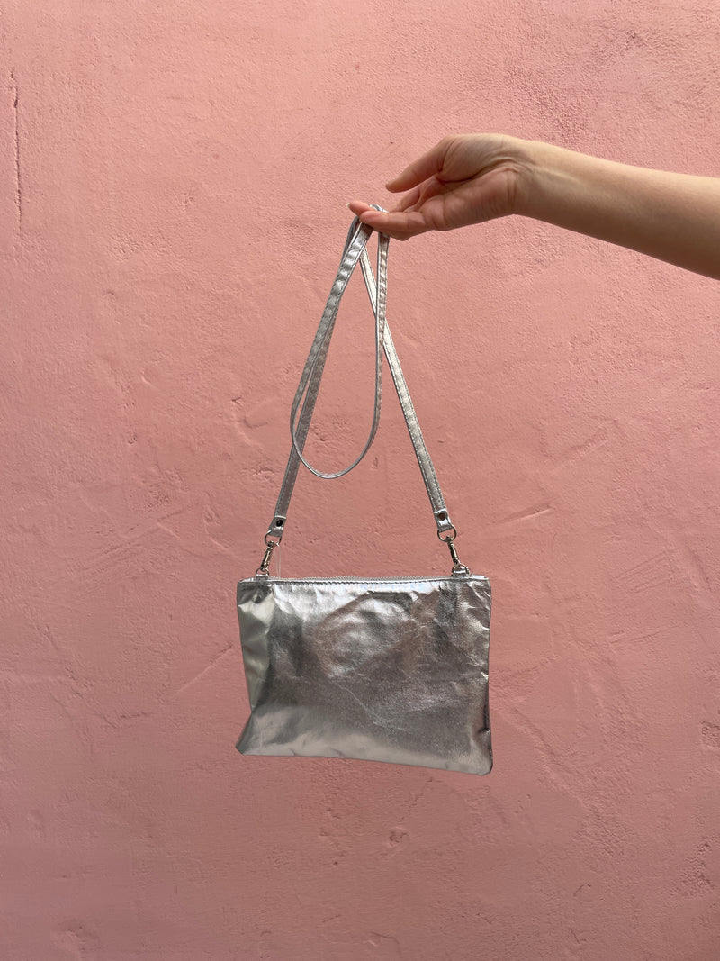 Dulcie Crossbody Bag in Silver by Hi Ho & Co