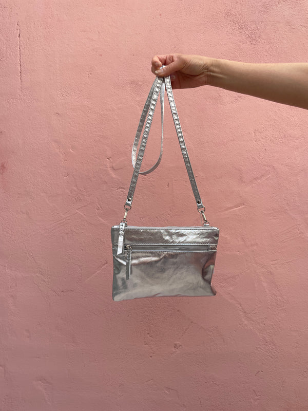 Dulcie Crossbody Bag in Silver by Hi Ho & Co