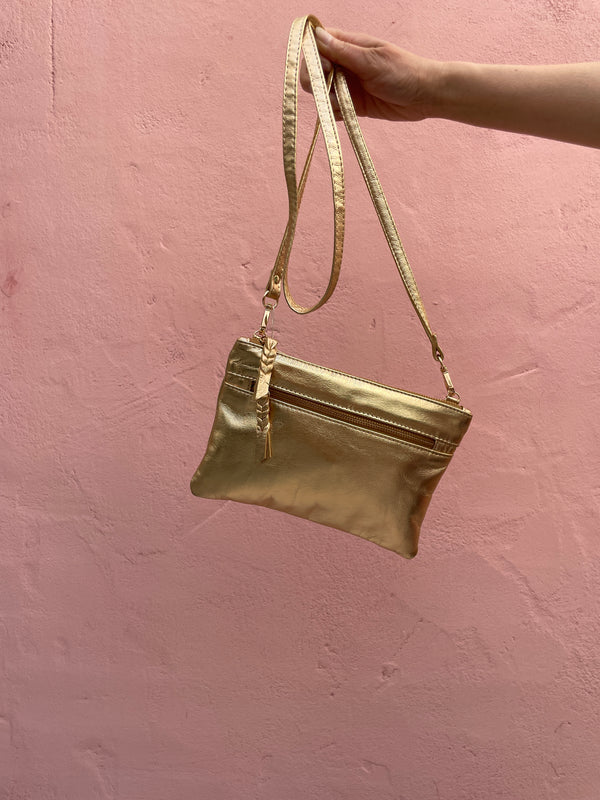 Dulcie Crossbody Bag in Gold by Hi Ho & Co