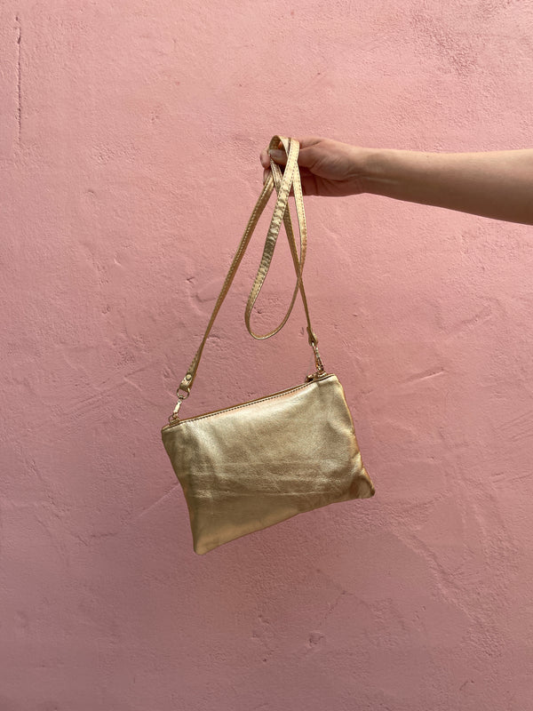 Dulcie Crossbody Bag in Gold by Hi Ho & Co
