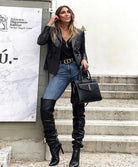 CLAUDIA LEATHER BLAZER in Black from DEA The Label