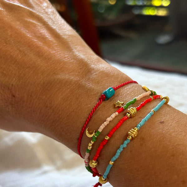 SUNSHINE BEACH BRACELET in Red by Gold Sister 