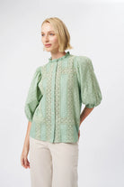 ISABELLA SHIRT in Grape Green by Kireina