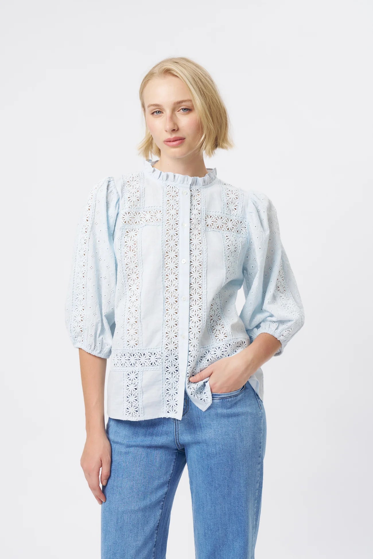 ISABELLA SHIRT in Powder Blue by Kireina