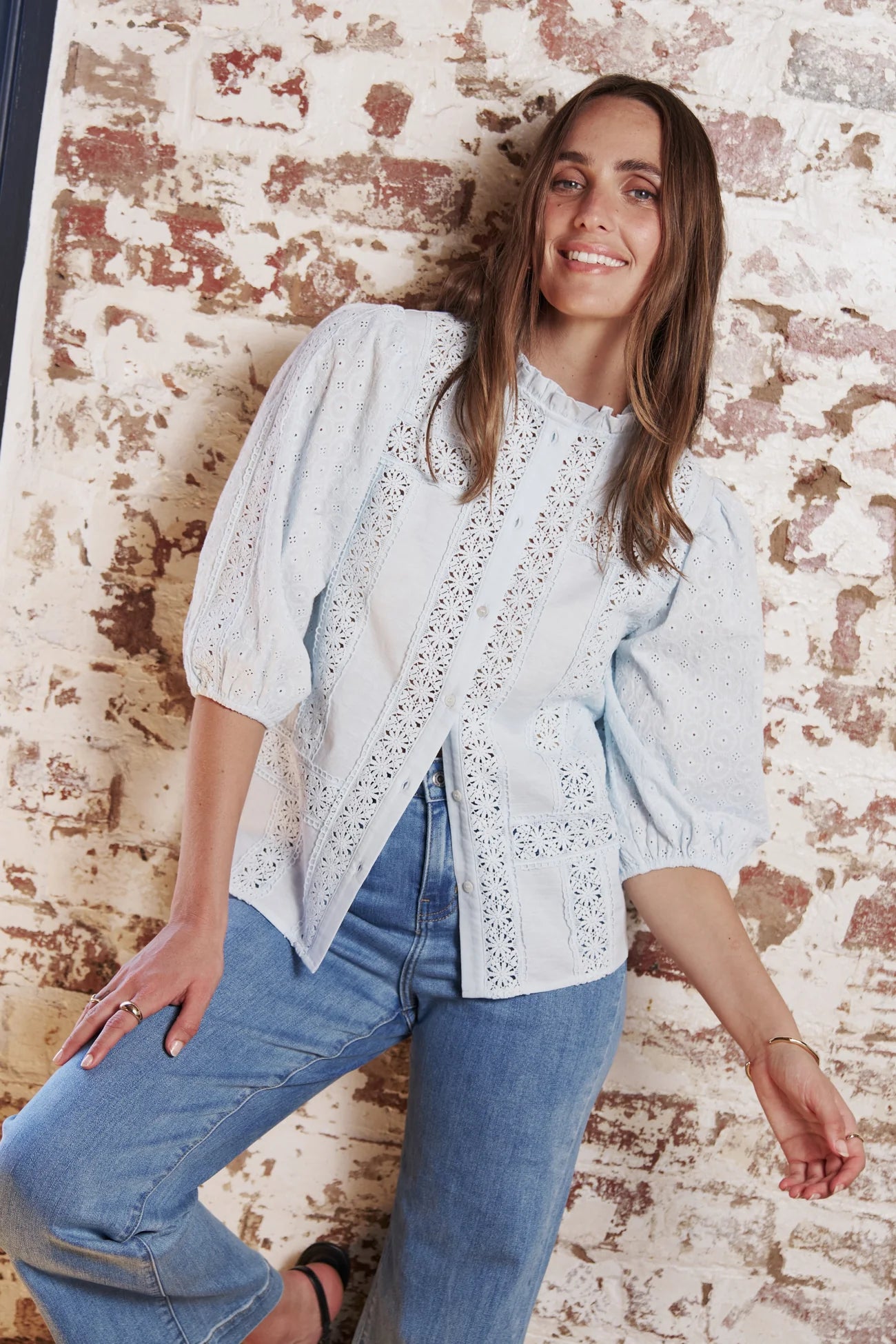 ISABELLA SHIRT in Powder Blue by Kireina