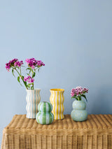 FONDA GREEN BLUE STRIPE VASE