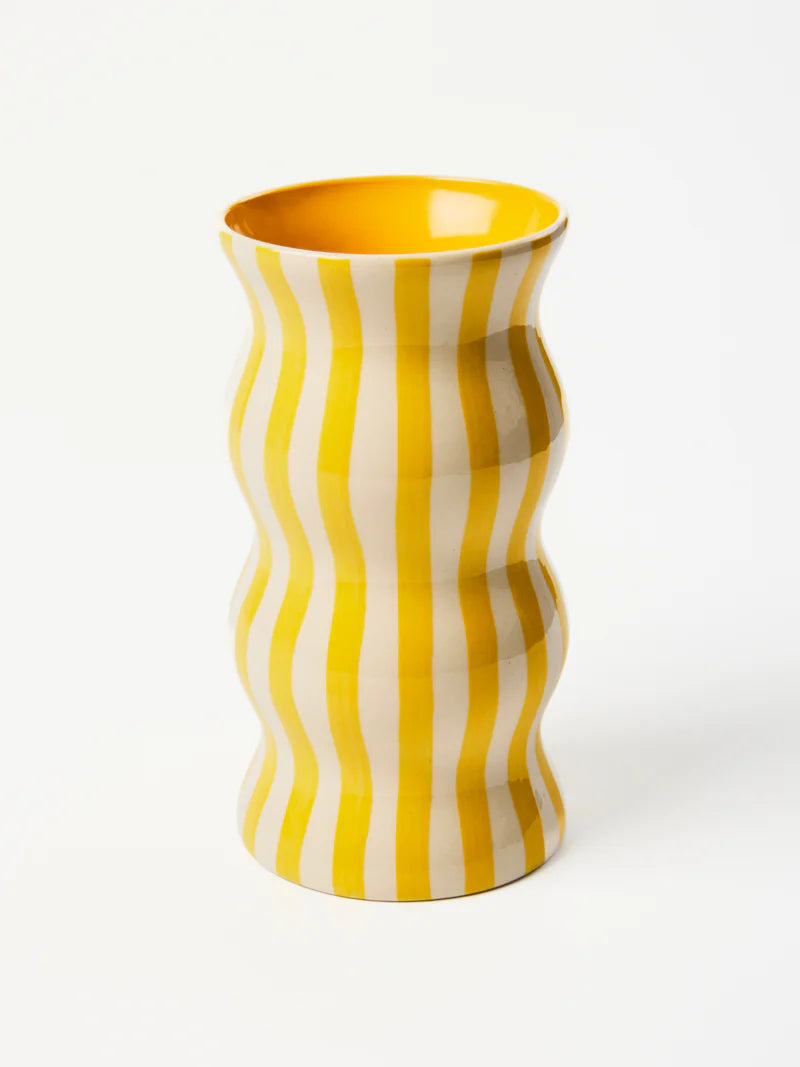 PALMA YELLOW STRIPE VASE - Darling & Domain
