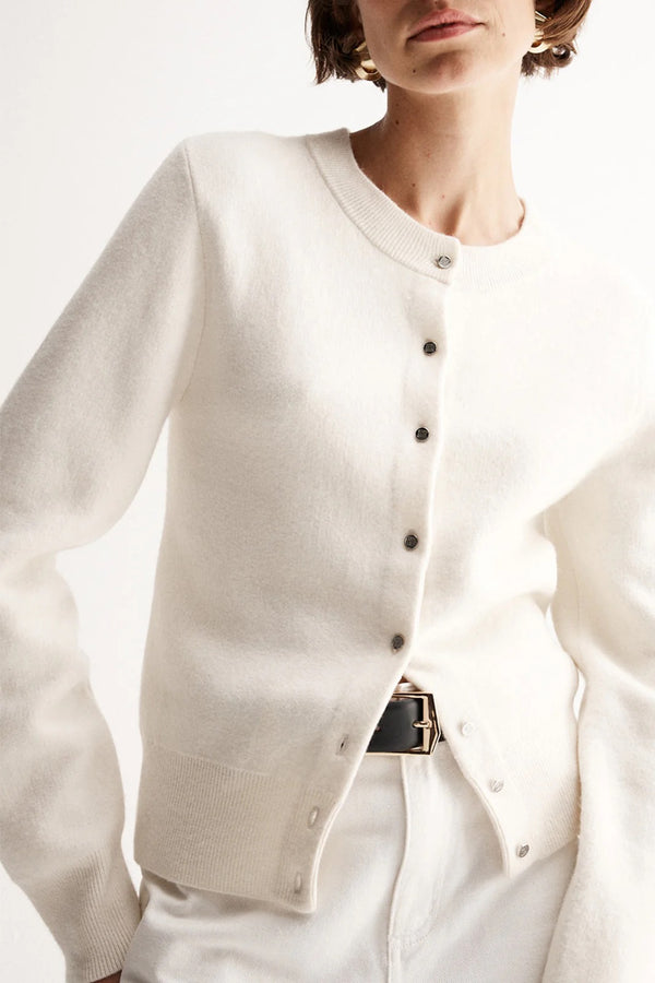 SASCHIA KNIT CARDIGAN | White Marle