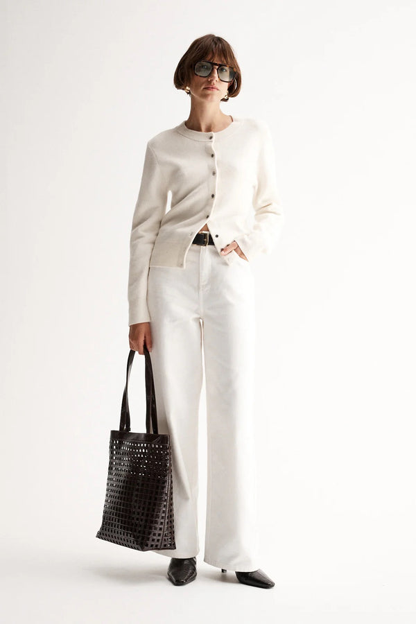 SASCHIA KNIT CARDIGAN | White Marle