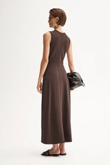 HELENE MAXI DRESS | Chocolate
