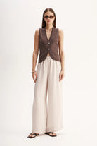 LANA KNIT VEST in Chocolate by Elka Collective