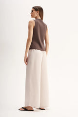 LANA KNIT VEST in Chocolate by Elka Collective
