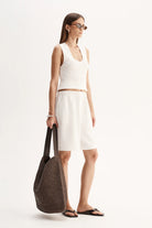 HAYES KNIT TOP in White by Elka Collective