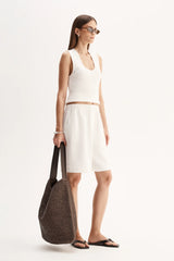 HAYES KNIT TOP in White by Elka Collective