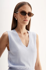 WINSLET KNIT TOP in Cornflower by Elka Collective