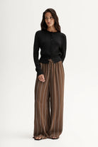 PETRA STRIPE PANT in Tan Stripe by Elka Collective