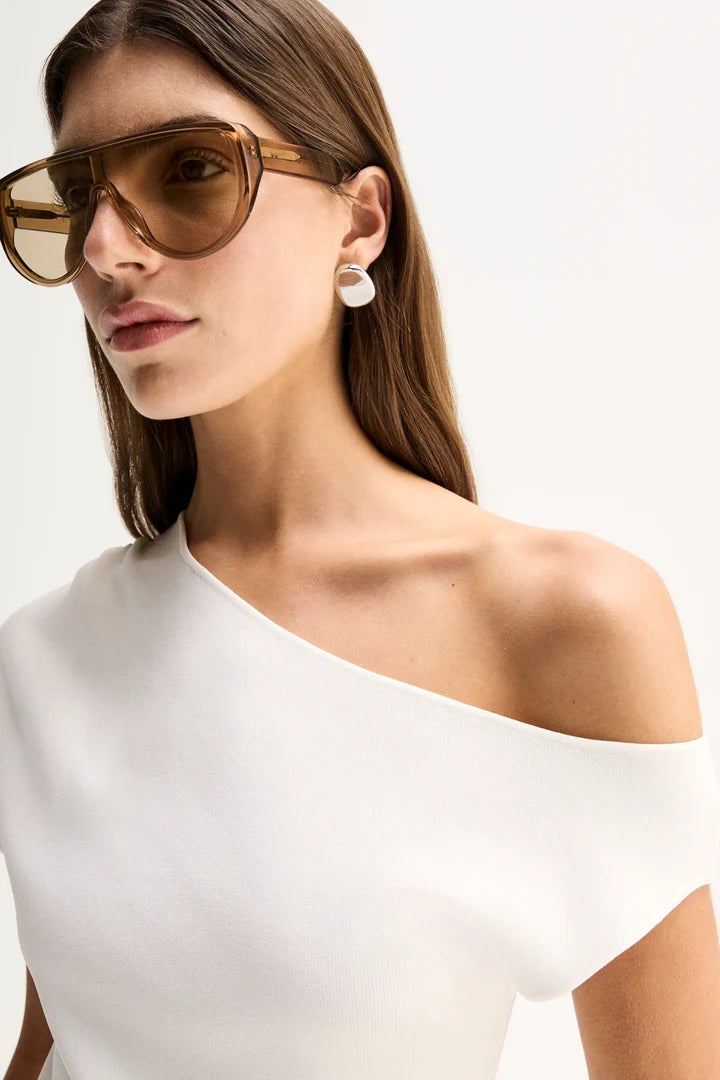 TALIA KNIT TOP in White by Elka Collective