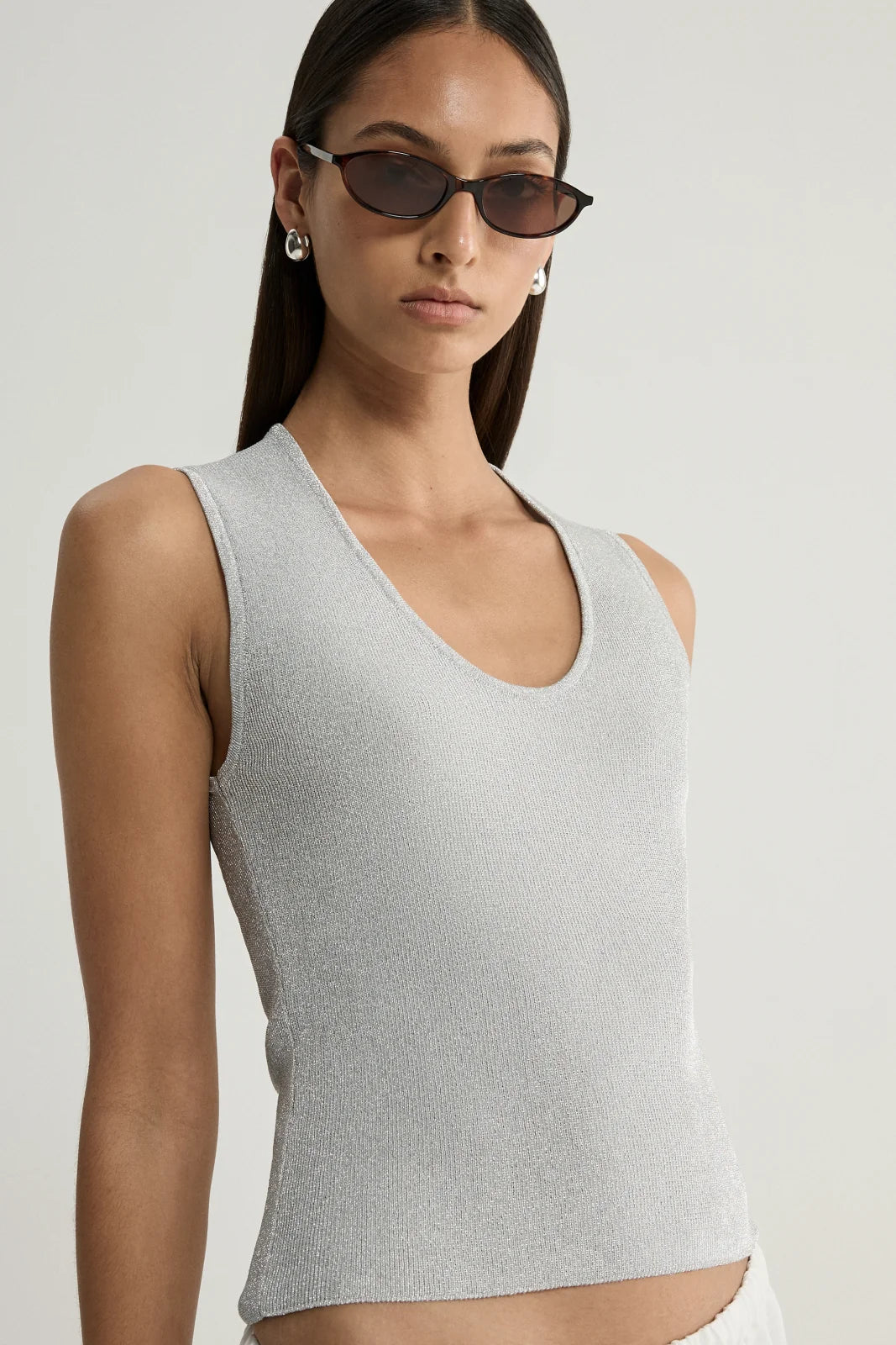 SOLARA KNIT TOP in Chrome by Elka Collective