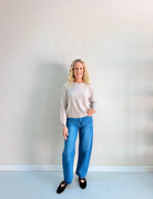 KAIRA CASHMERE KNIT TOP in Light Heathered Grey by Absolut Cashmere